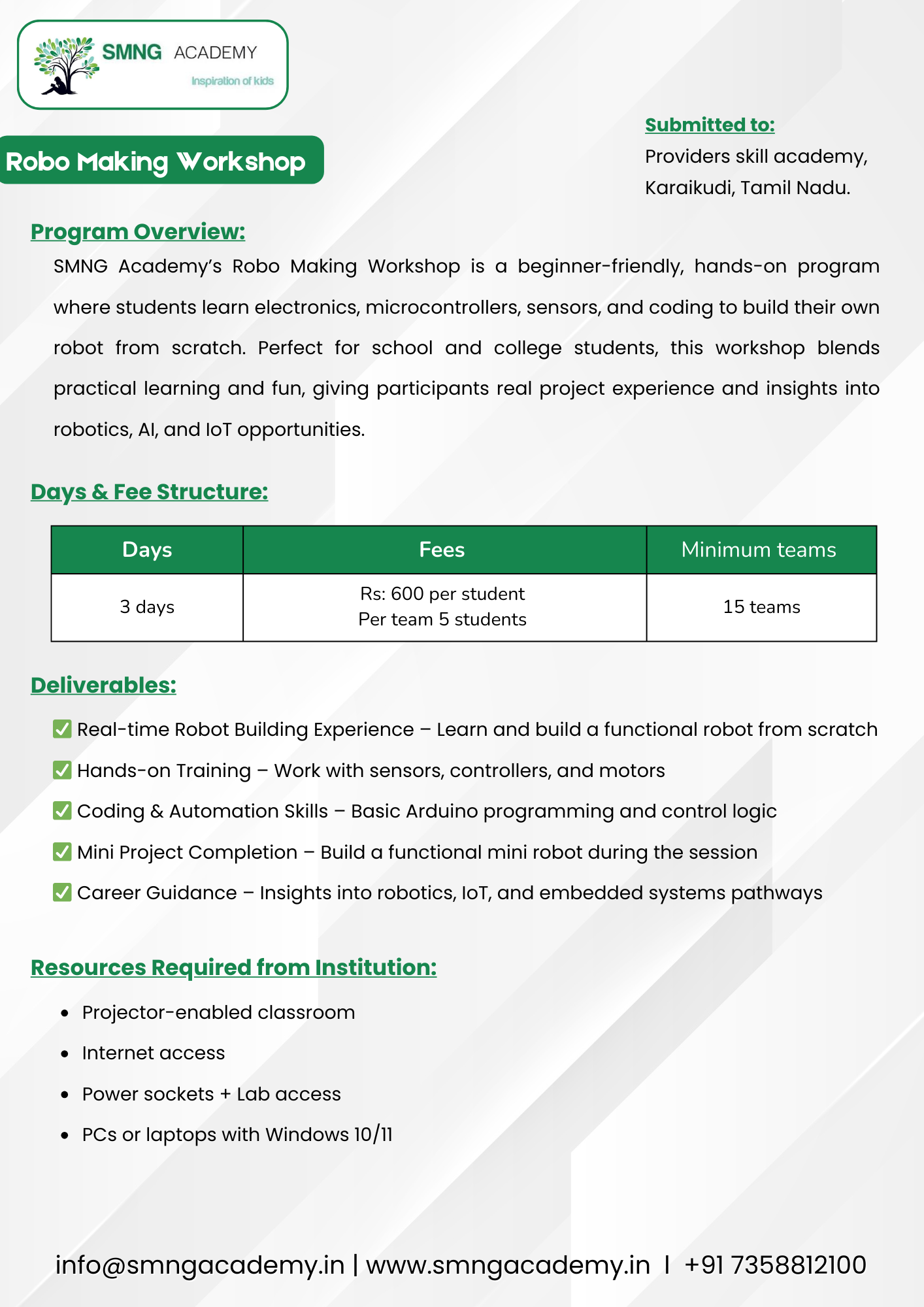 Robotics Making Workshop