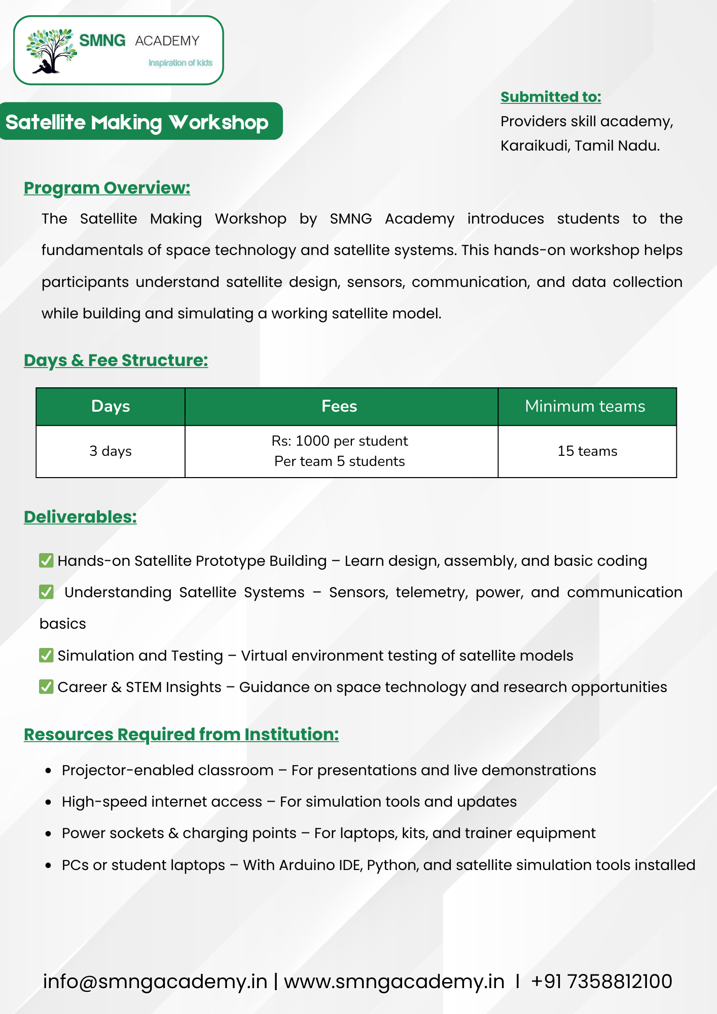 Satellite Making Workshop